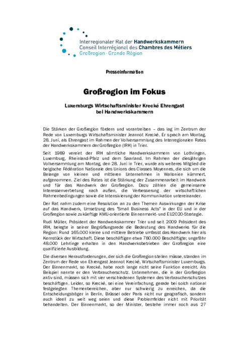 Großregion im Fokus